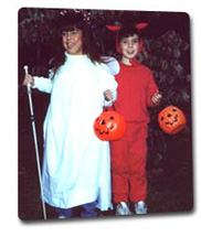 Children in halloween costumes