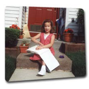 Girl enjoying a braille book